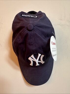Canon Black Adult Baseball Cap with White NY Logo